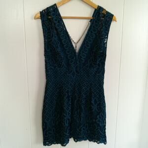 Free People "One Million Lovers" Mini Blue Lace Dress Size 4